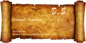 Danyó Sándor névjegykártya